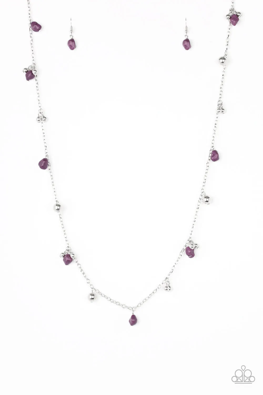 Open Door Jewelry - Both Feet On The Ground - Purple Necklace - Paparazzi Accessories