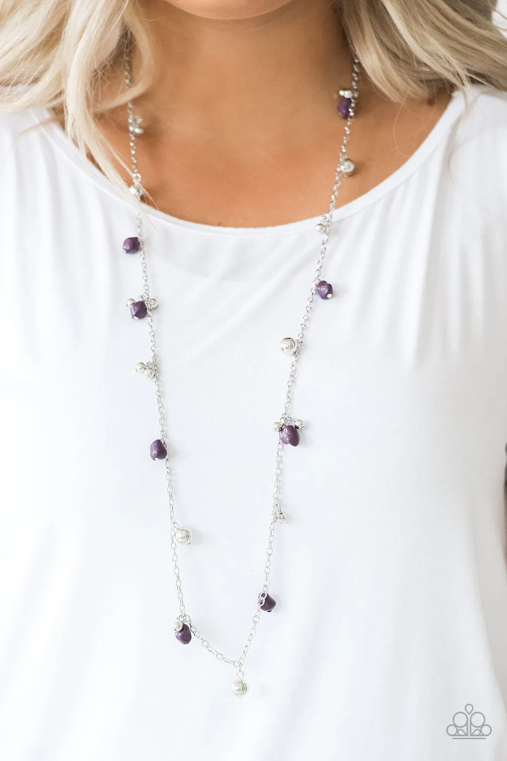 Open Door Jewelry - Both Feet On The Ground - Purple Necklace - Paparazzi Accessories