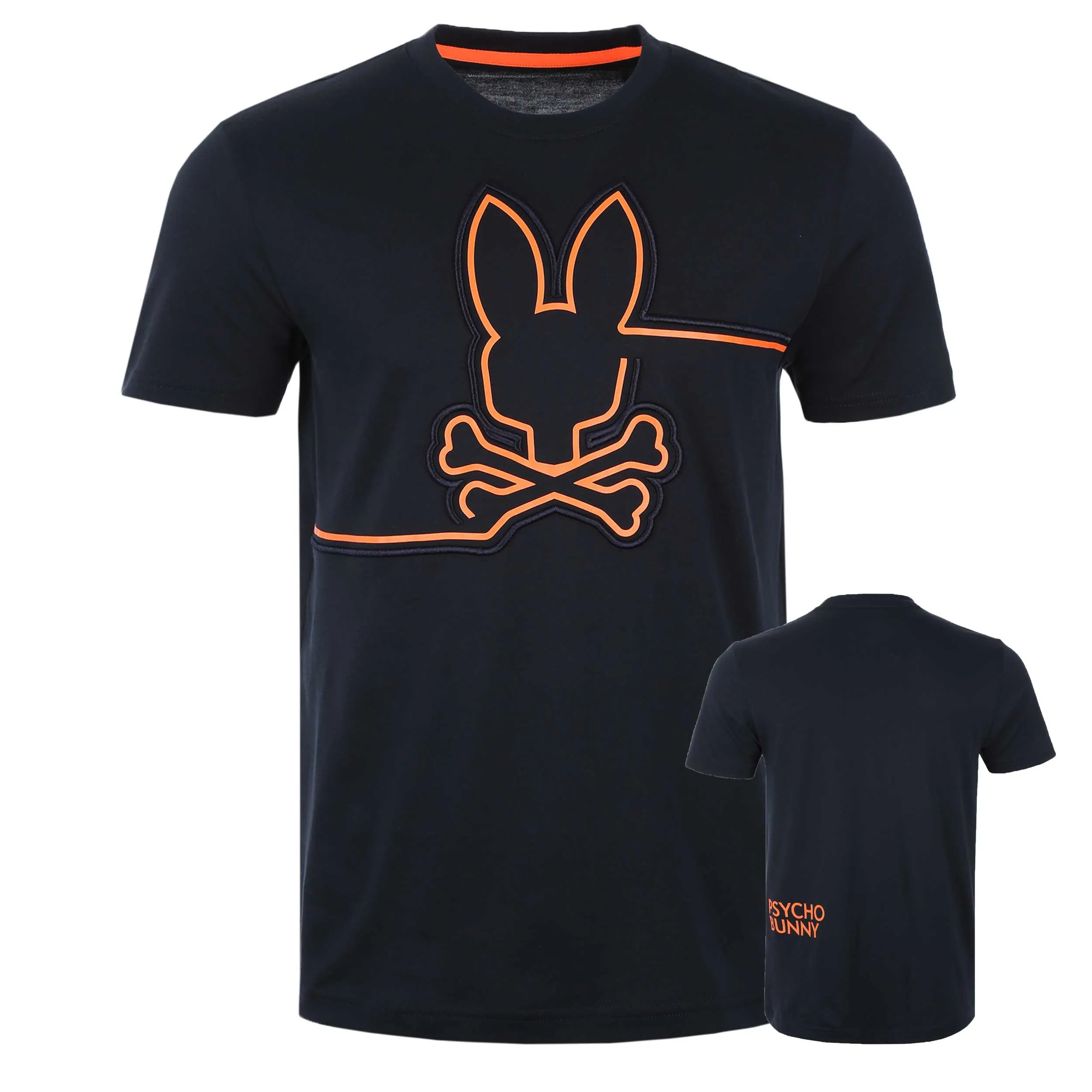 Psycho Bunny Chester Embroidered Graphic T Shirt in Navy