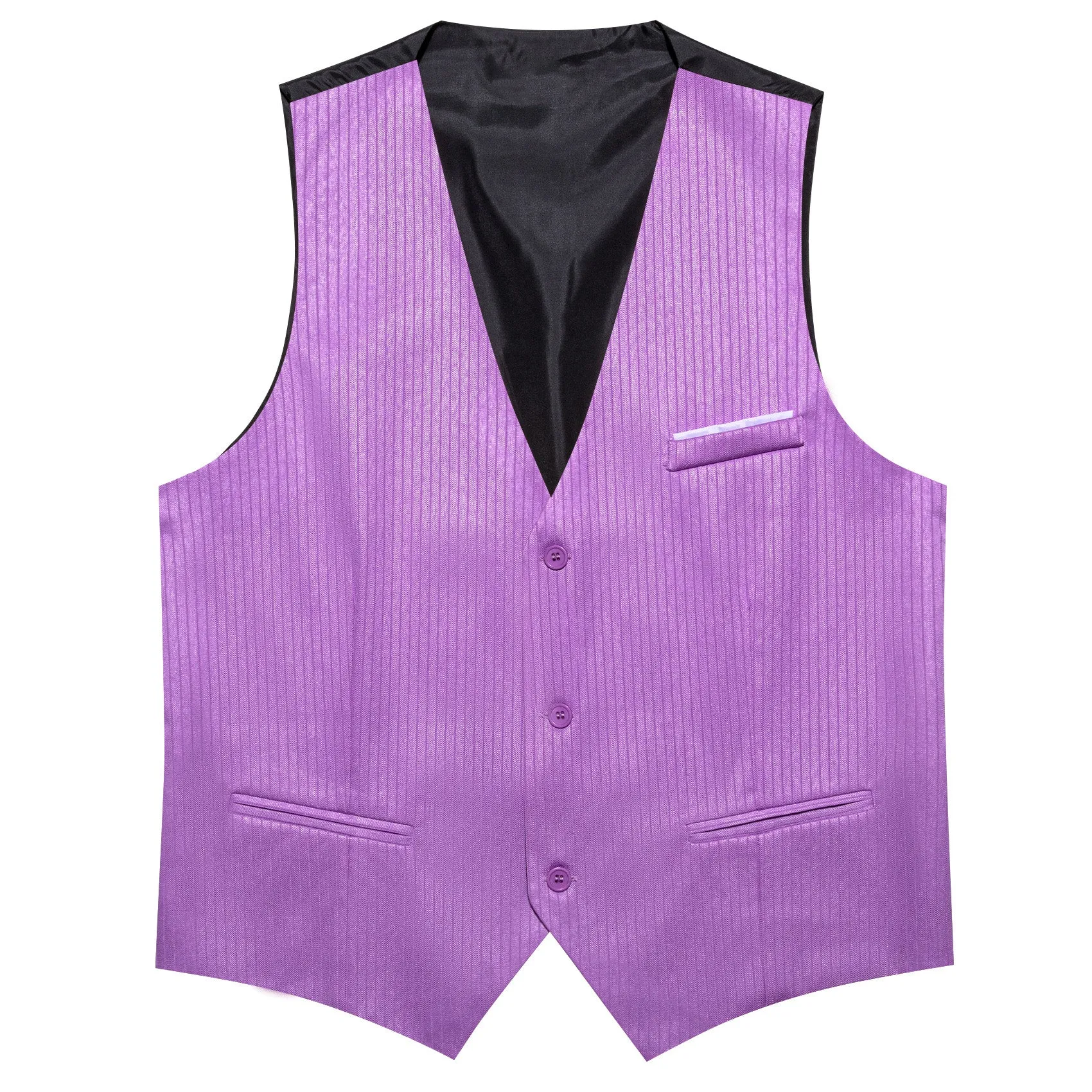 Purple Solid Men's V-Neck Business Vest