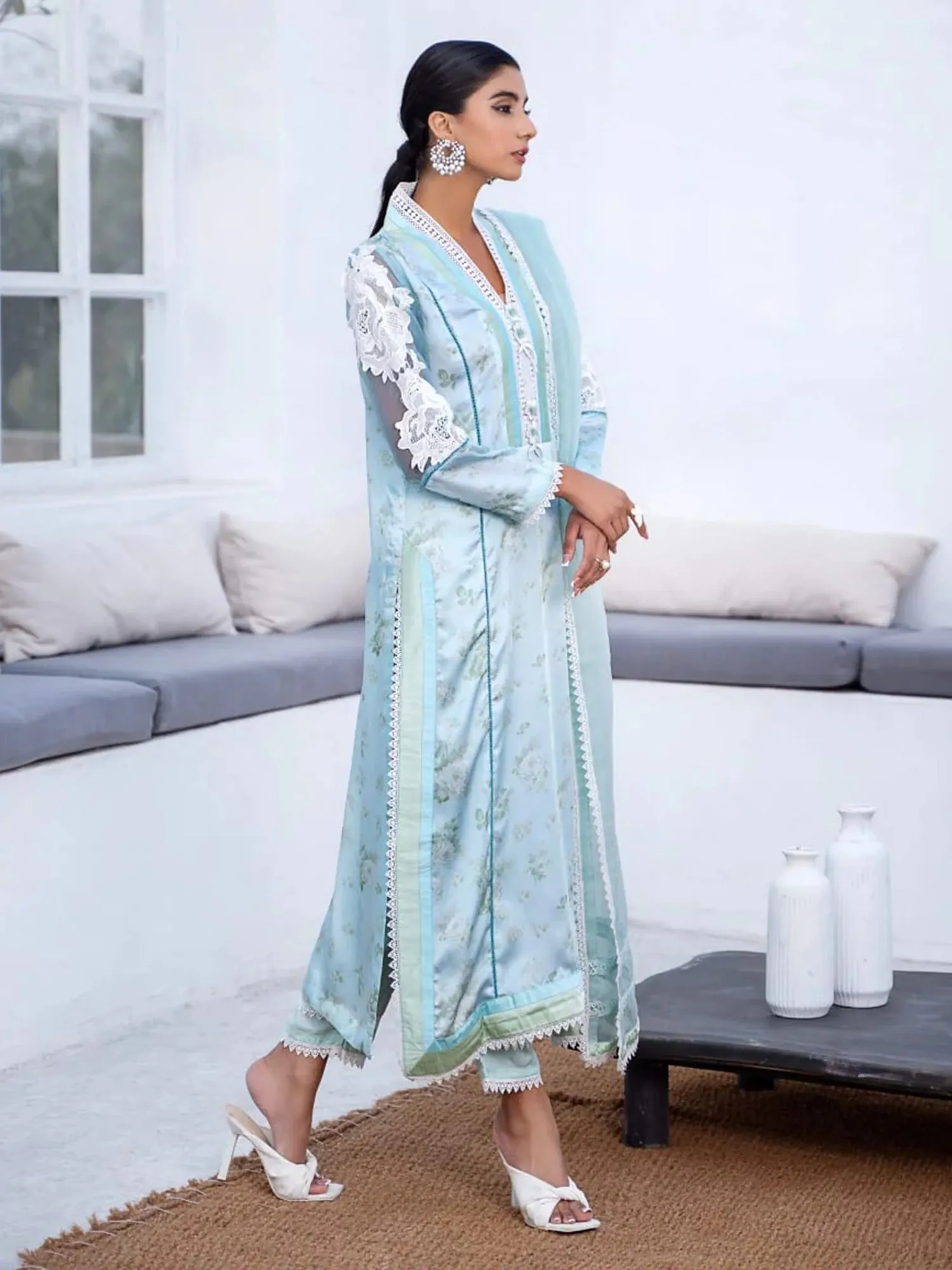 Raniya.H "Silken Pastelle" Silk 3-Piece Suit (A06)