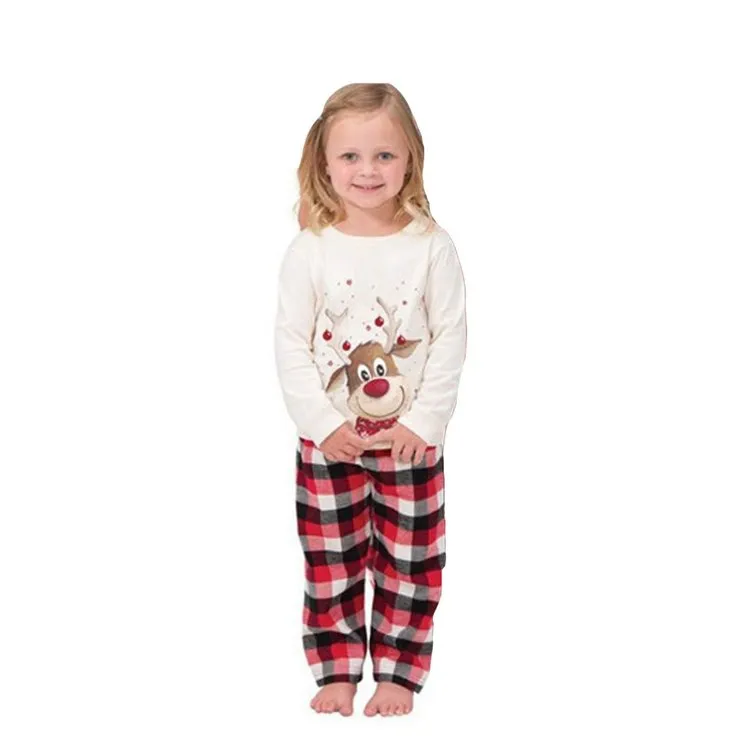 Reindeer Plaid Cotton Pajamas Set