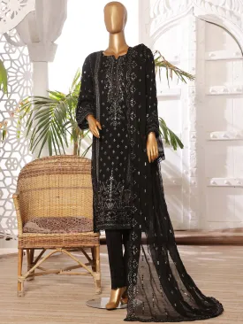 Sadabahar "Afsanay" Luxury Chiffon Suit - Black