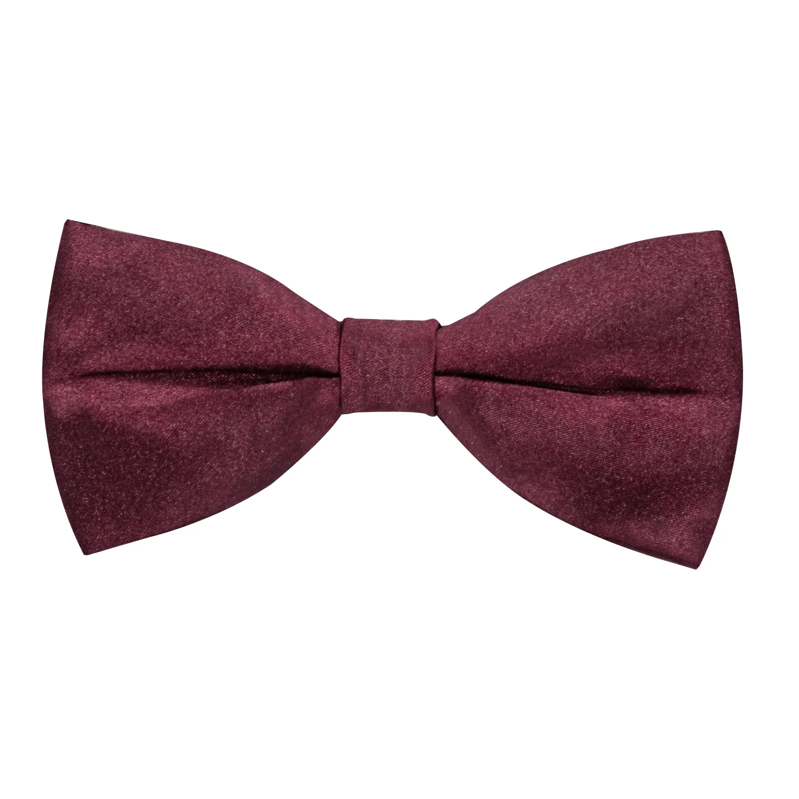 Satin Burgundy Red Solid Men's Vest Bow Tie Set