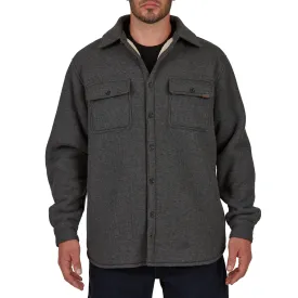 SHERPA-LINED HEATHERED THERMAL SHIRT-JACKET