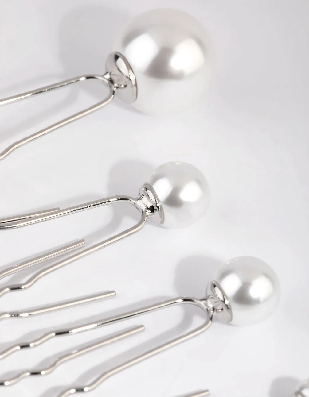 Silver Pearl Hair Pin Pack