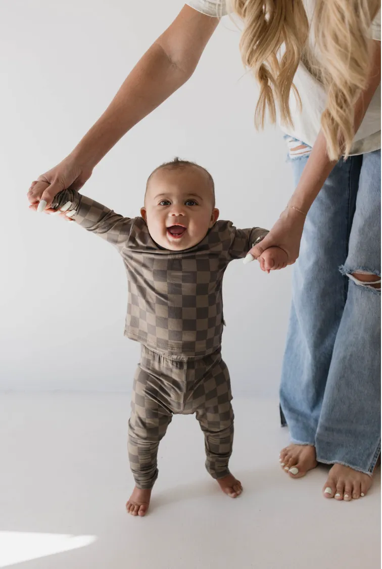 Sleepy Time Set | Faded Brown Checkerboard