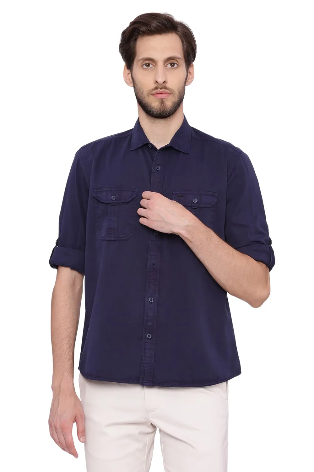 Slim Fit Garment Dyed Twill Shirt