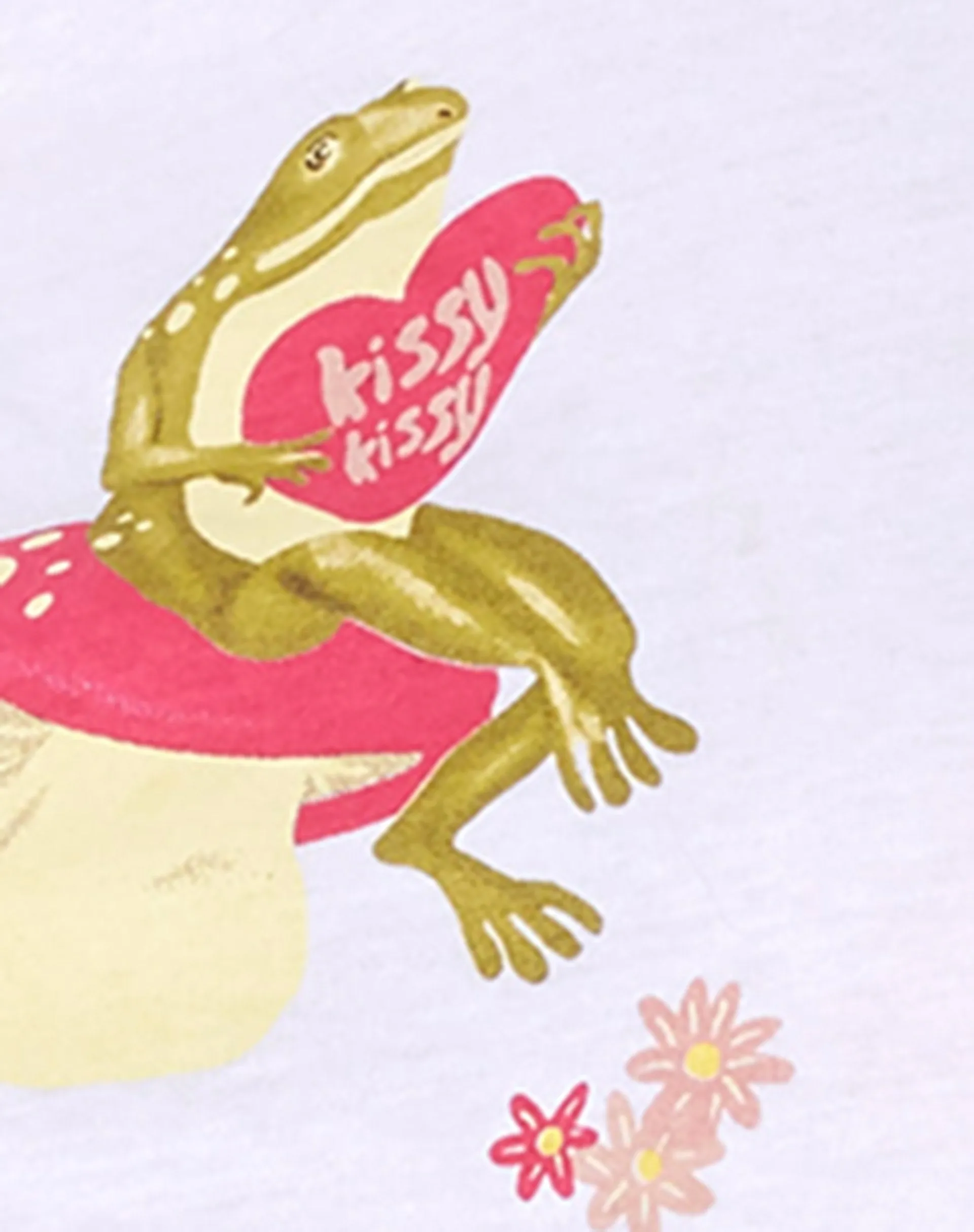 Slim Fit Tee in White Kissing Frog