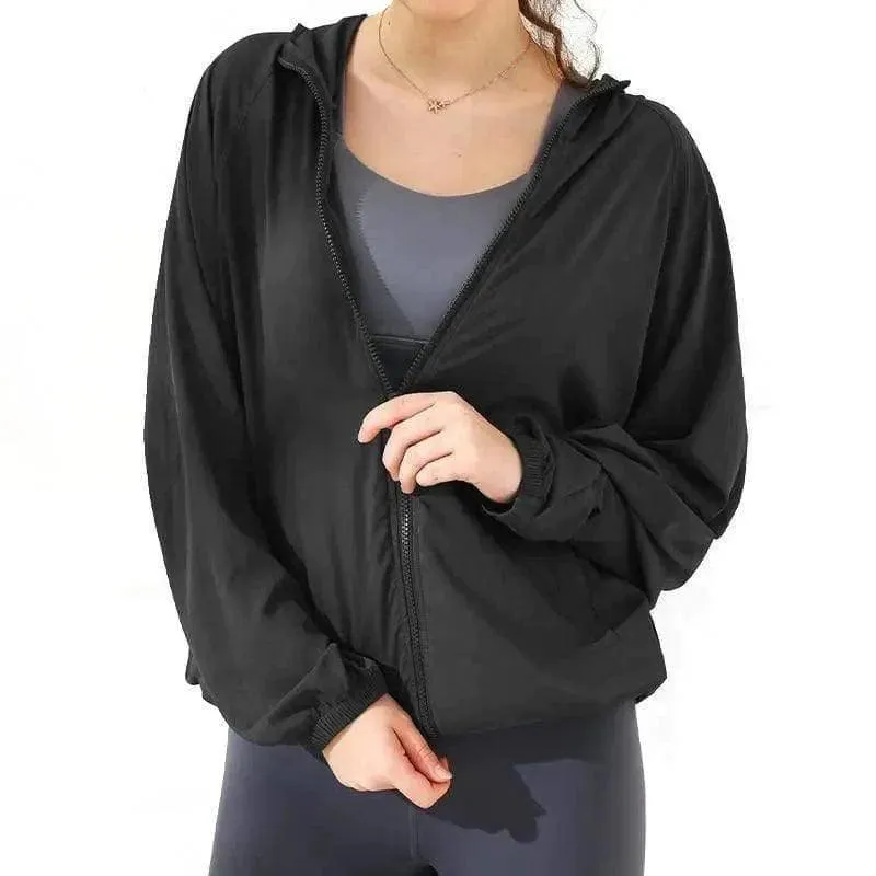 Sport quick-drying hooded long-sleeved jacket