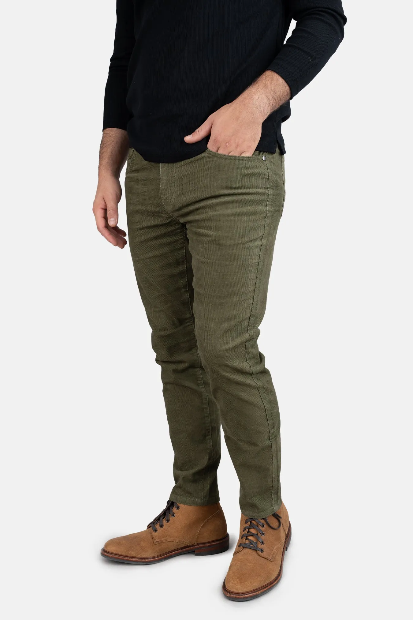 Stretch Cord 5 Pocket Pants Olive