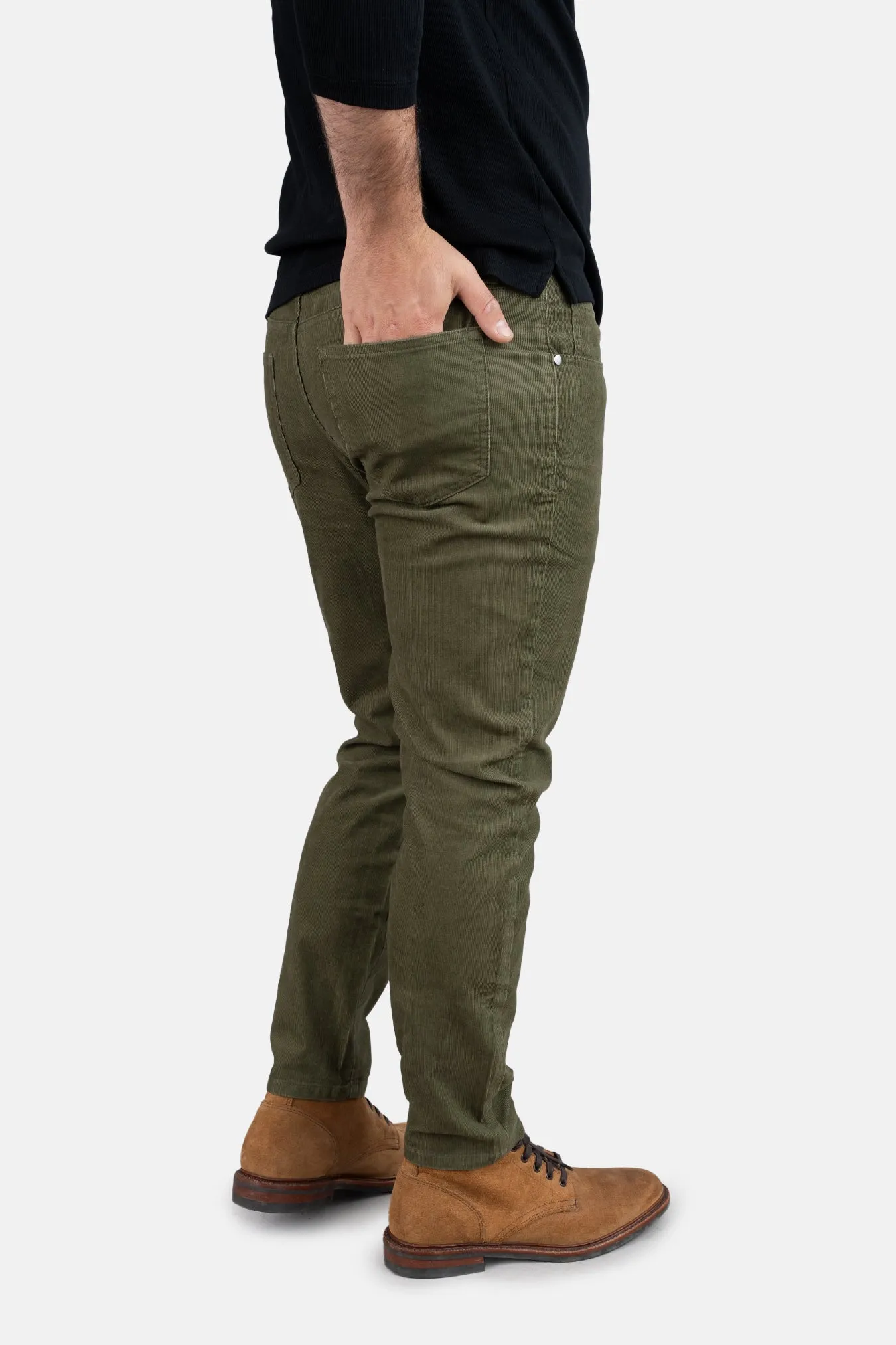 Stretch Cord 5 Pocket Pants Olive