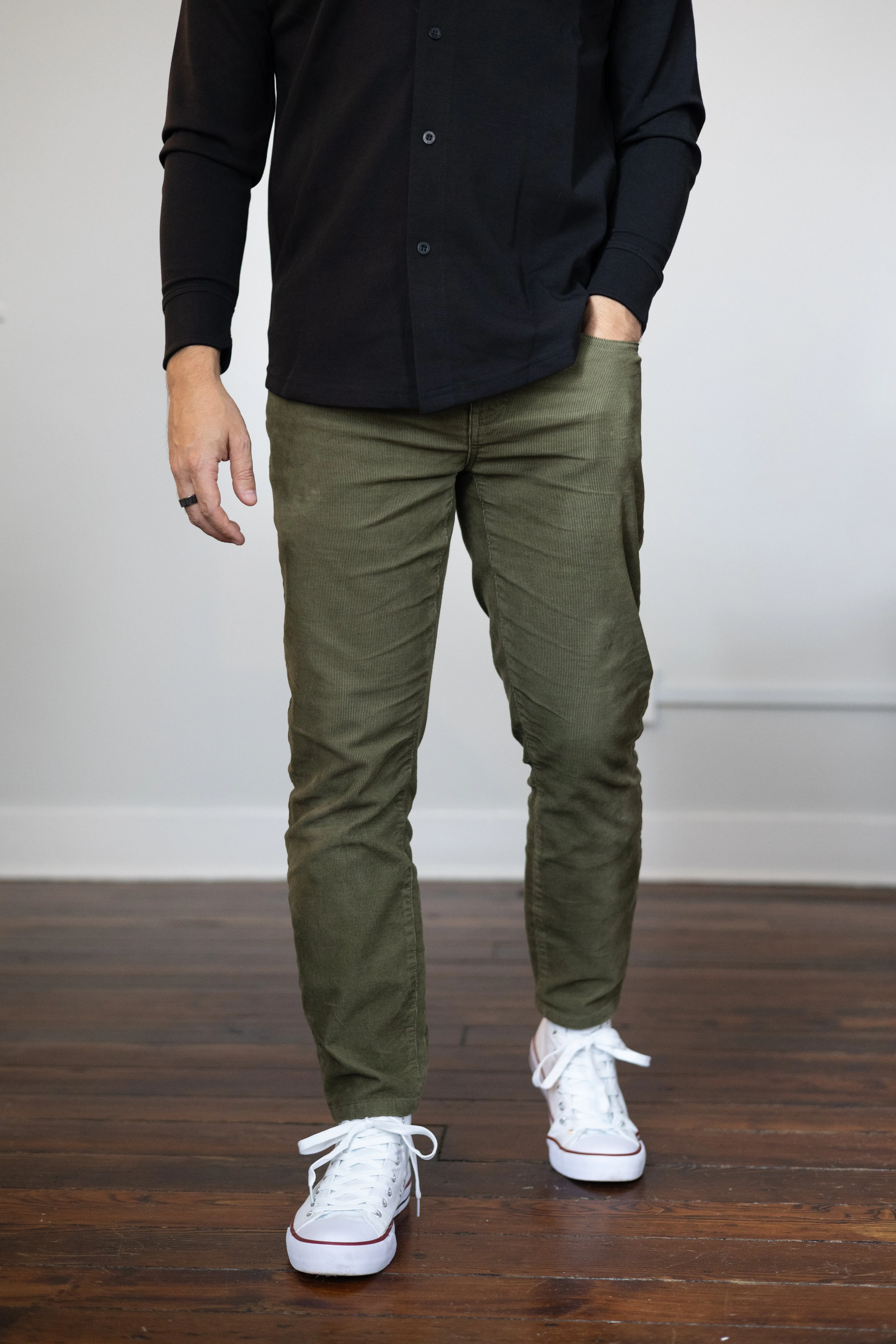 Stretch Cord 5 Pocket Pants Olive