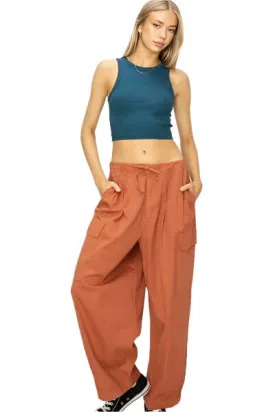 TEEK - Baked Clay Drawstring Cargo Pants