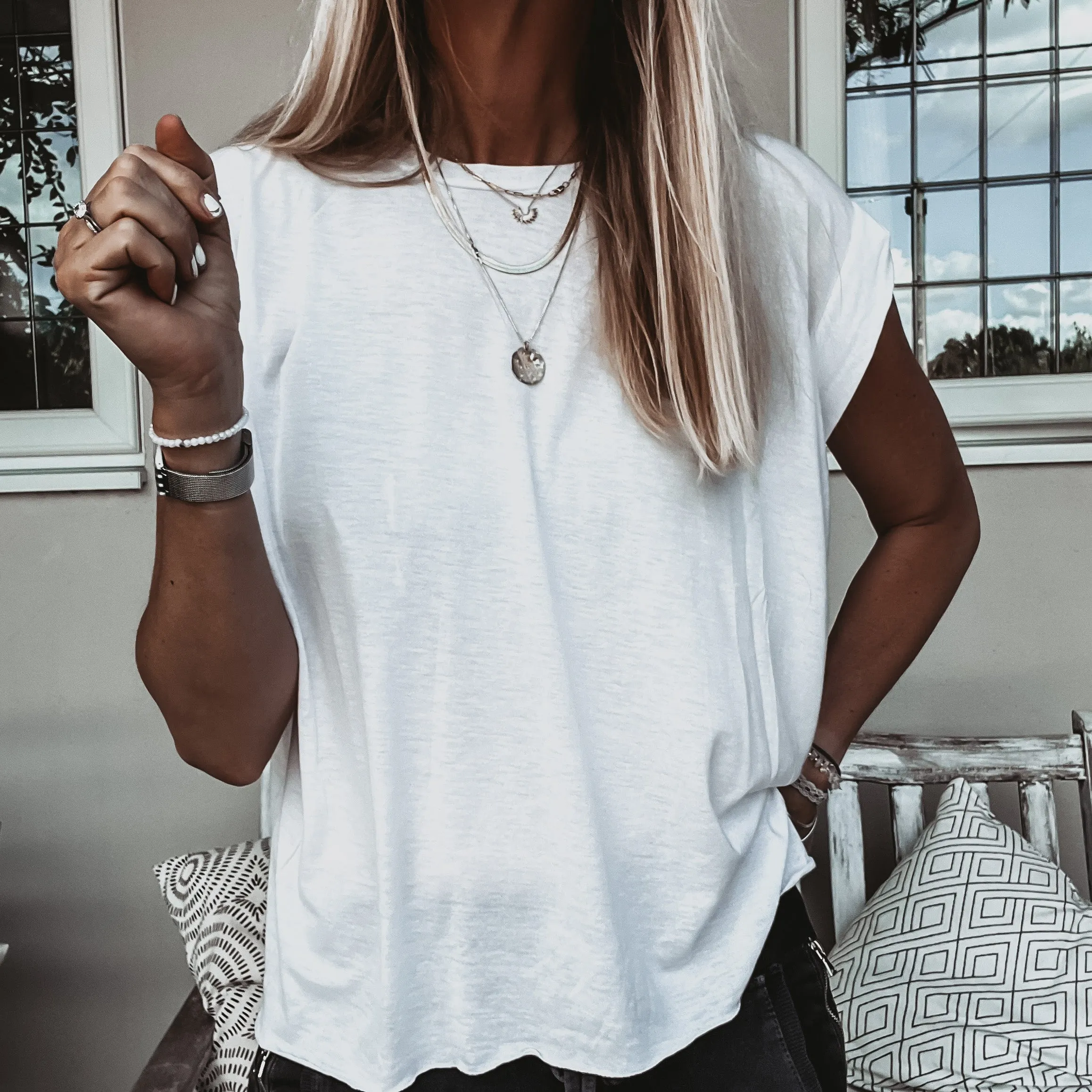 The perfect tee tank WHITE top