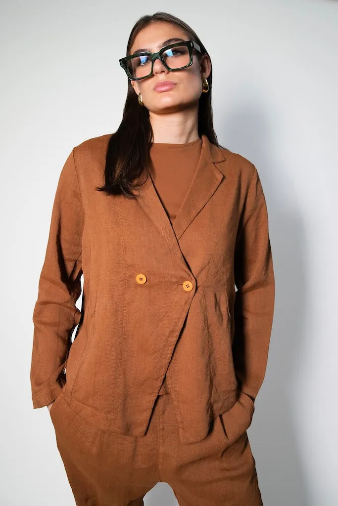 Transit Par Such Tailored Blazer in Rust