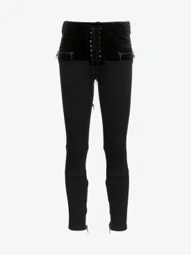 Velvet Panel Skinny Jeans