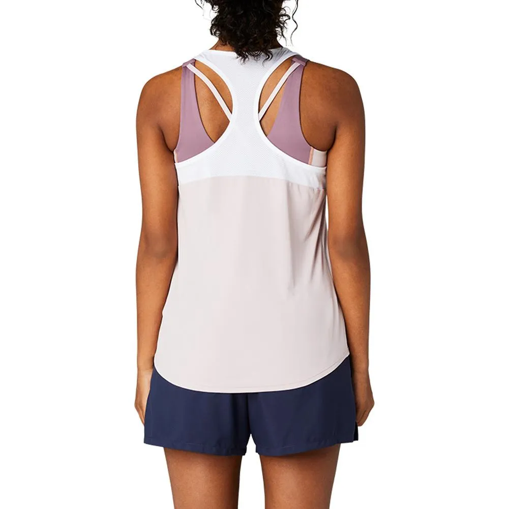 Women's Court Tennis Tank Watershed Rose and Brilliant White