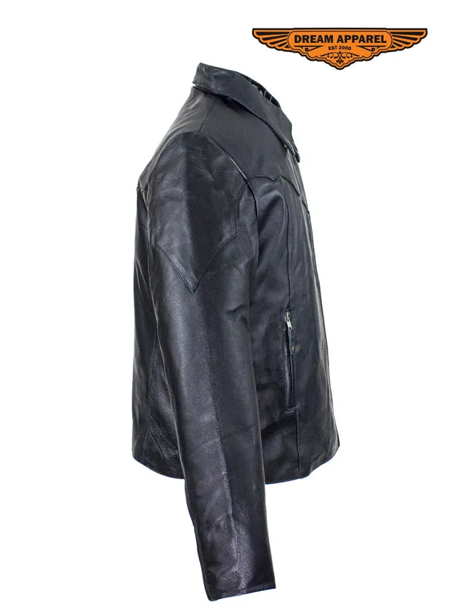 Women's Motorcycle Jacket With Zippered Cuffs