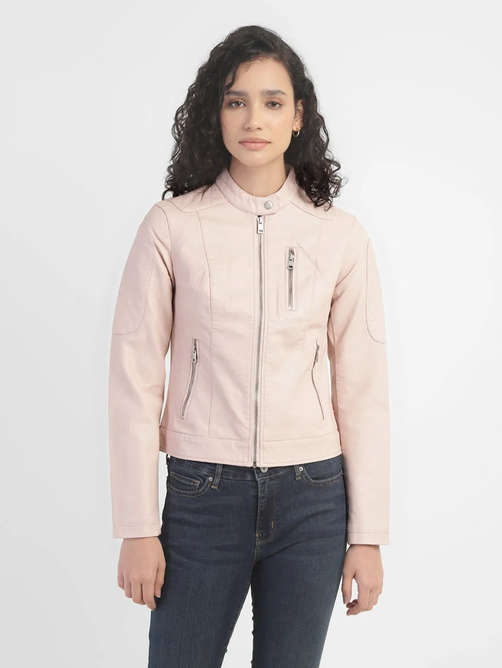 Women's Solid Band Neck Jackets