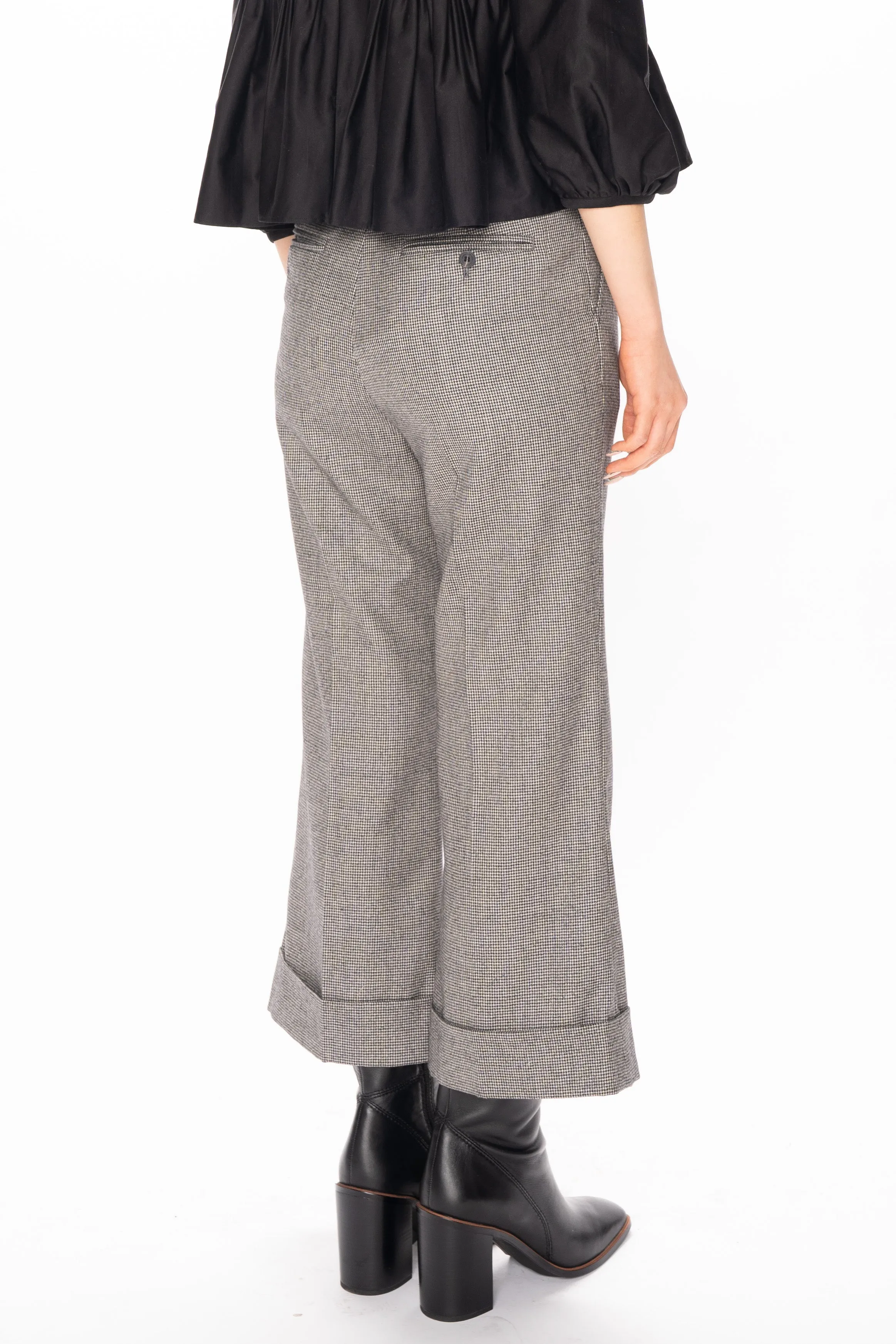 Wool Grey Cropped Pants