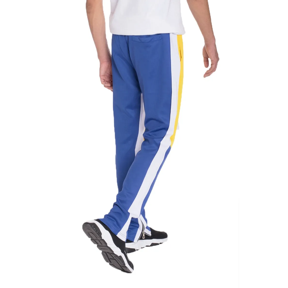 Yellow & Royal Blue Slim Fit Track Pants